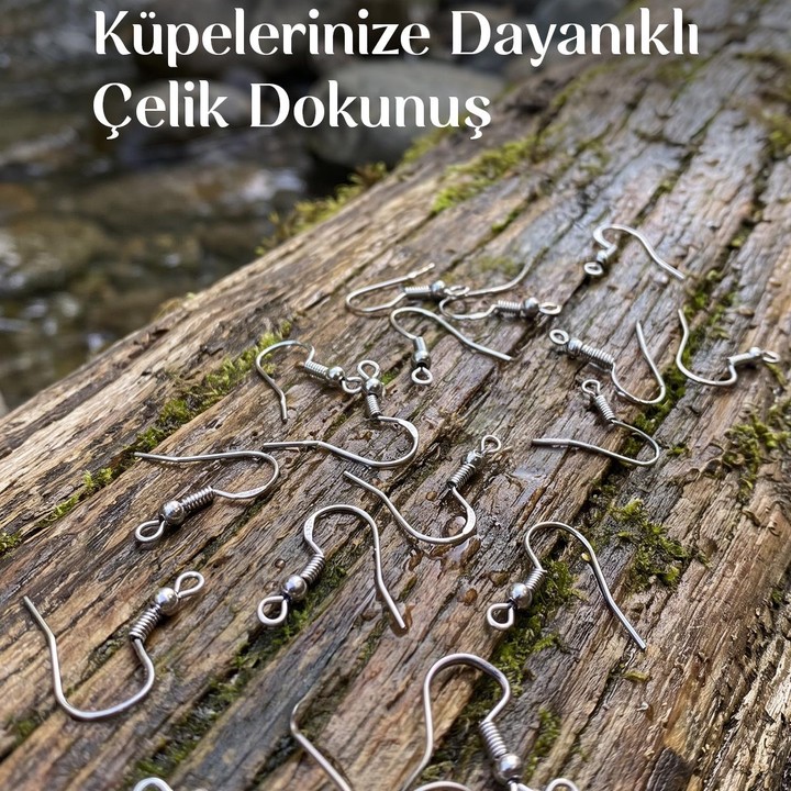10 Adet Çelik Mengeç - Küpe Mengeci - Kararmaz