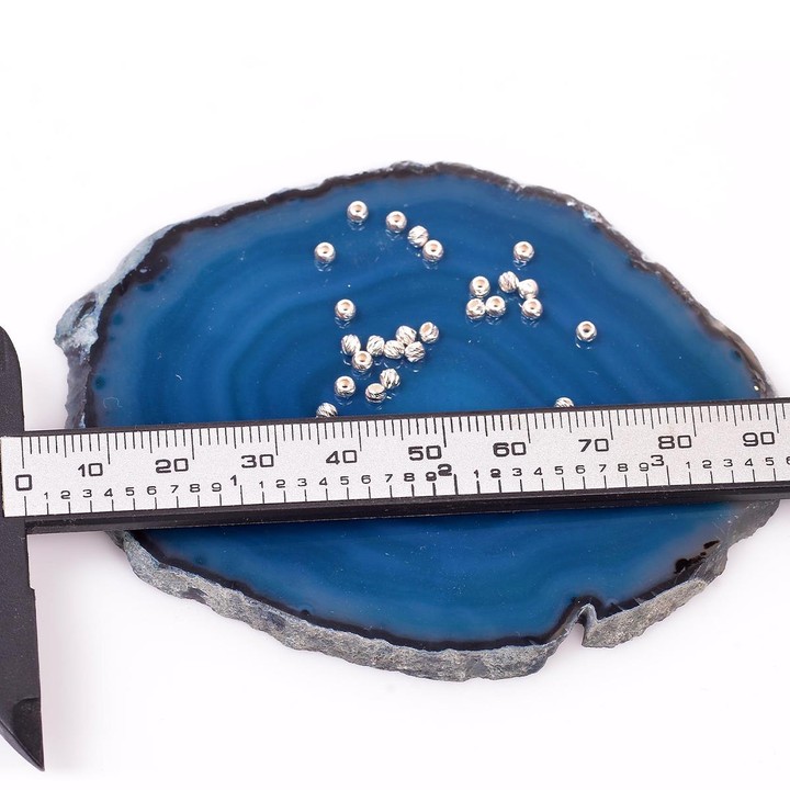 10 Adet Çok Küçük Gümüş Top - 2 mm Kalem İşçilikli
