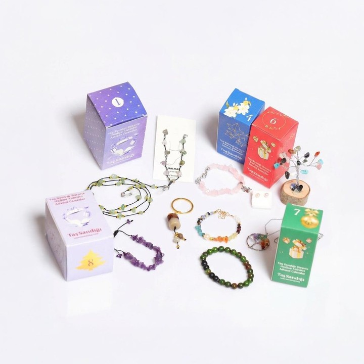 10’lu Doğal Taş Kutusu – 10 lu Advent Calender - Her Kutudan Farklı Bir Ürün!