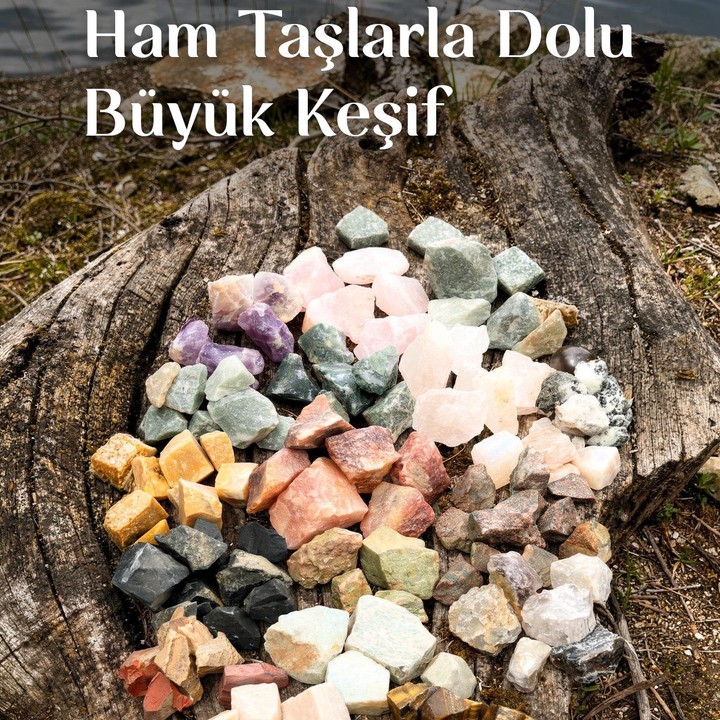 1000 Gr Karışık Ham Doğal Taş Paketi - Yaklaşık 30 Adet