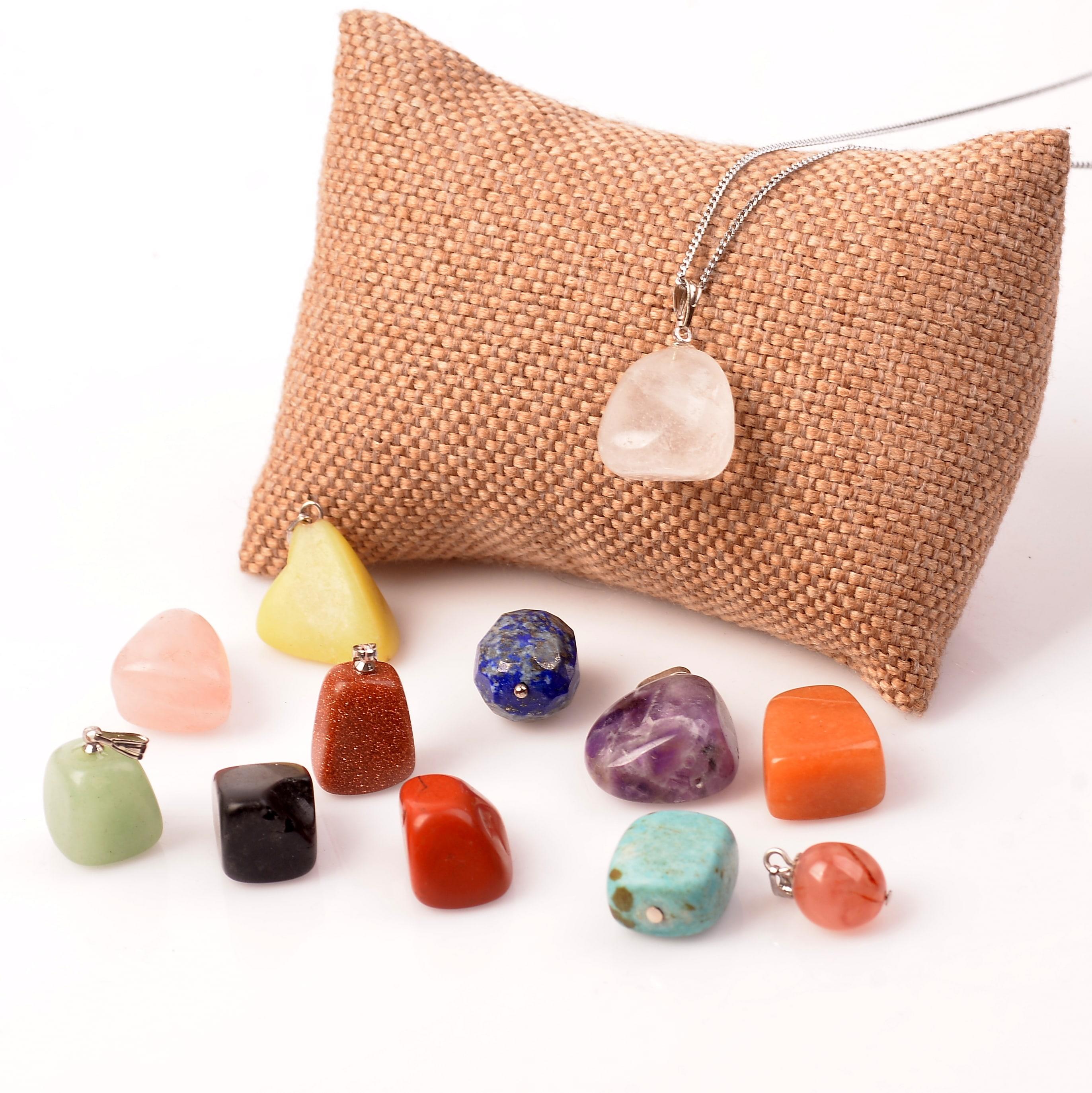 12 Natural Stone Necklace Pendant Kararmaz Chain