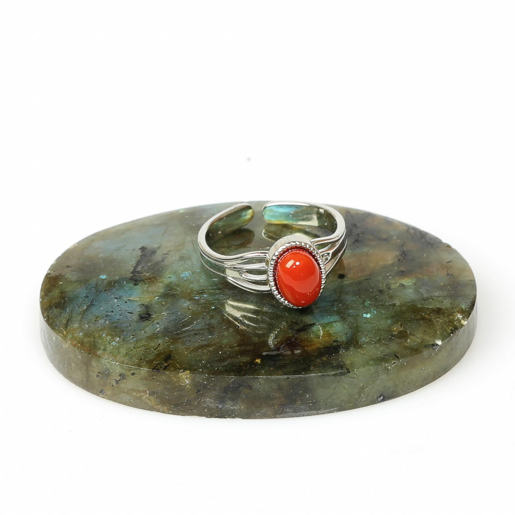 Akik Taşı Çelik Yüzük - Kararmaz