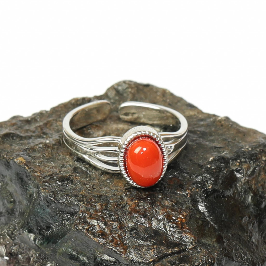 Akik Taşı Çelik Yüzük - Kararmaz