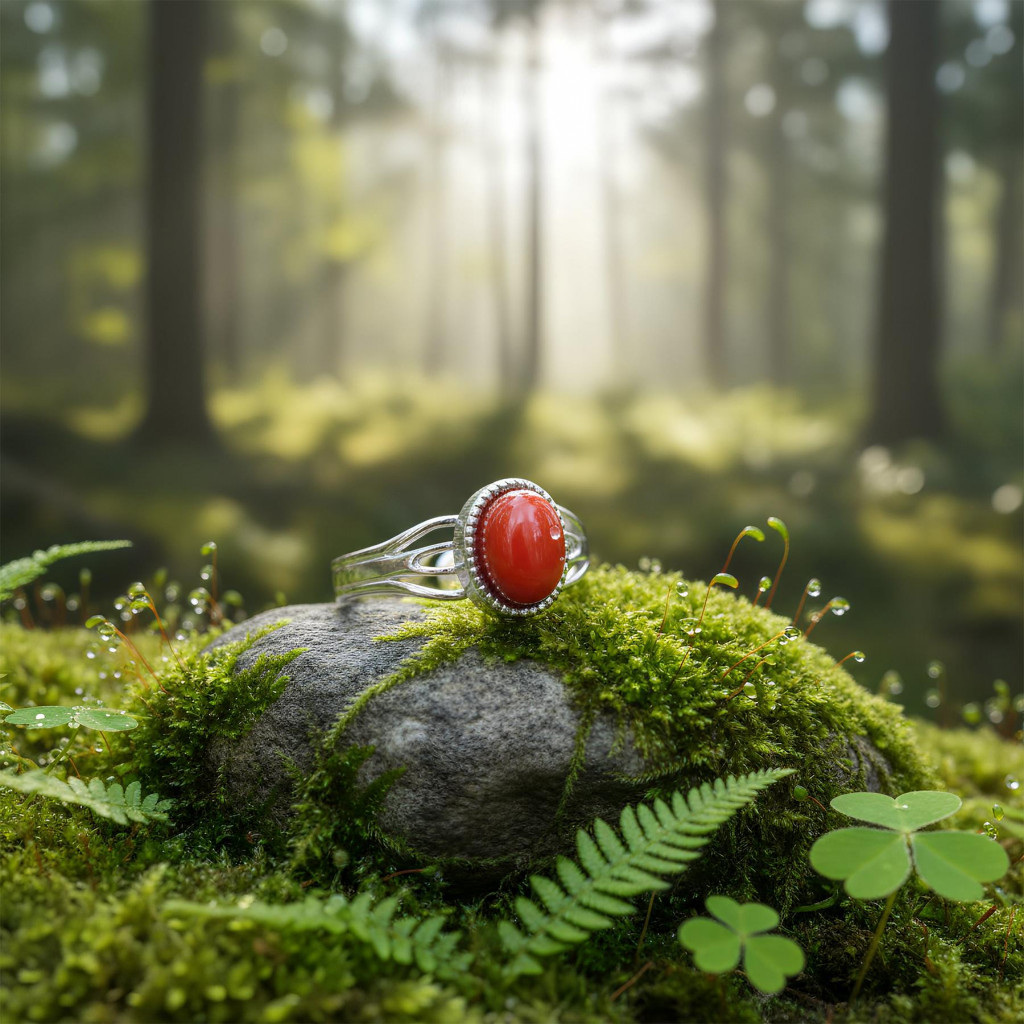 Akik Taşı Çelik Yüzük - Kararmaz