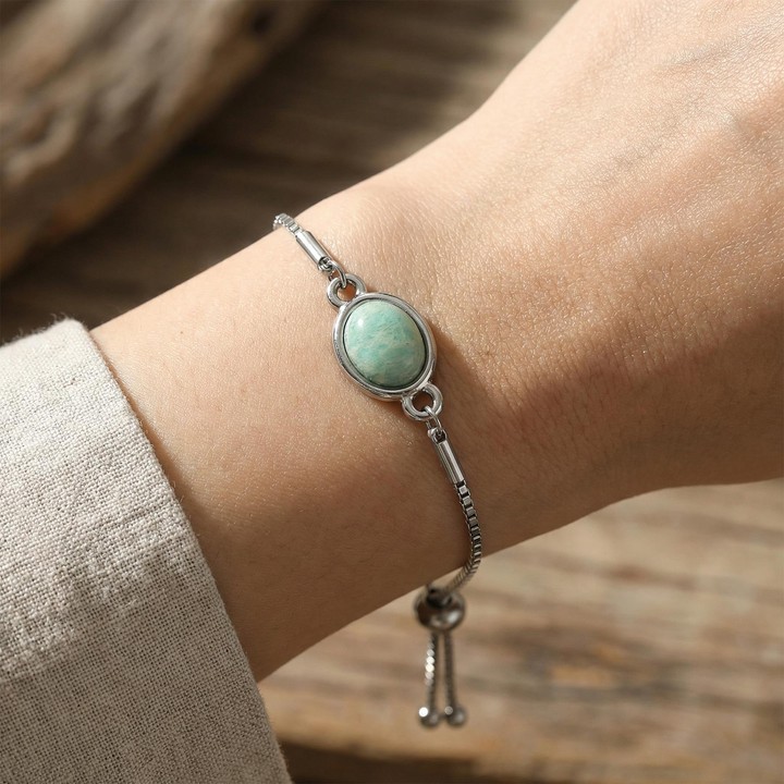 Amazonit Taşı Çelik Bileklik – Kararmaz - 1
