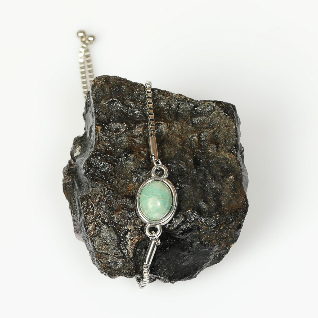 Amazonit Taşı Çelik Bileklik – Kararmaz