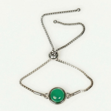 Yeşil Akik Taşı Çelik Bileklik 10 mm – Kararmaz
