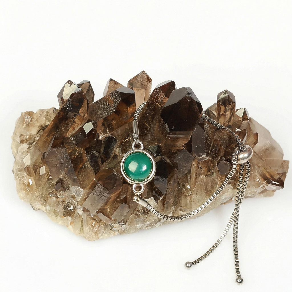 Yeşil Akik Taşı Çelik Bileklik 10 mm – Kararmaz