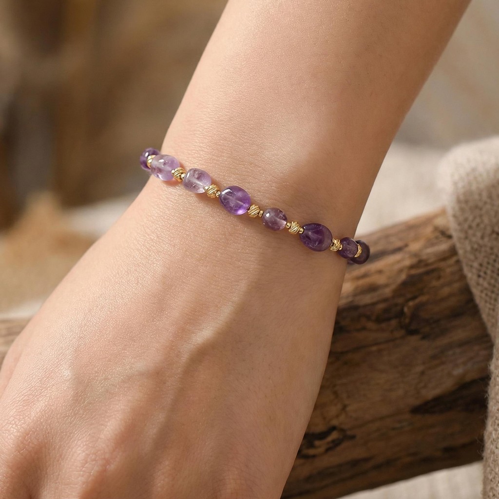 Üzüm Model Ametist Bileklik – 5x7 mm
