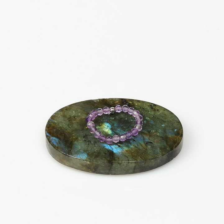 Ametist Taşı Lastikli Yüzük – 3.5 mm