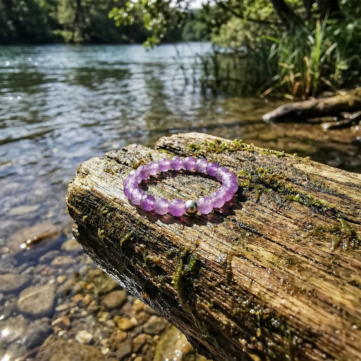 Ametist Taşı Lastikli Yüzük – 3.5 mm