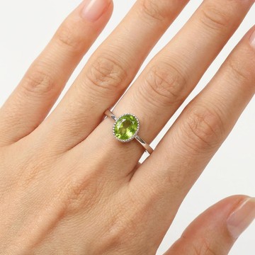 Funda Model Peridot Taşı Gümüş Yüzük – Ayarlamalı - 1