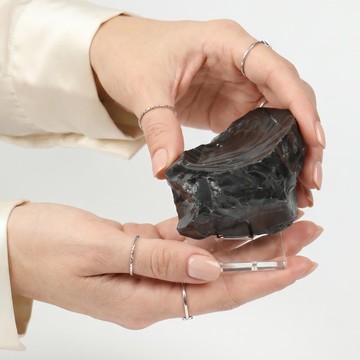 Obsidyen Taşı Ham Parça – Plexi Stantlı - 2