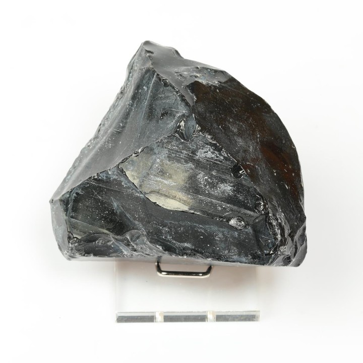 Obsidyen Taşı Ham Parça – Plexi Stantlı