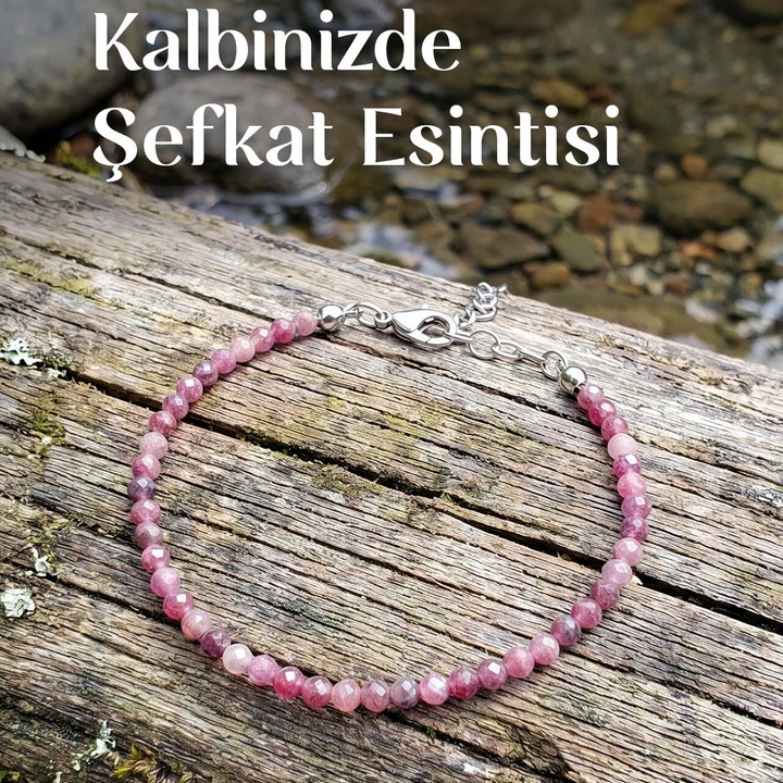 Yakut Taşı Faset Kesim Bileklik – 3 mm – Paslanmaz Çelik