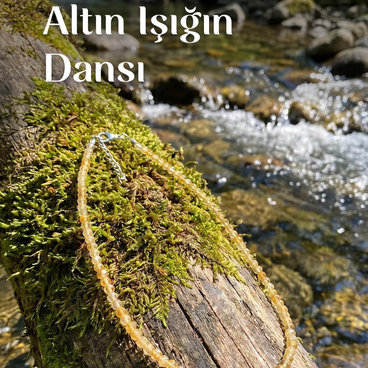 Sitrin Taşı Faset Kesim Kolye – 3 mm – Paslanmaz Çelik