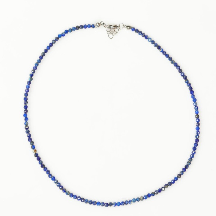 Lapis Lazuli Taşı Faset Kesim Kolye – 3 mm – Paslanmaz Çelik