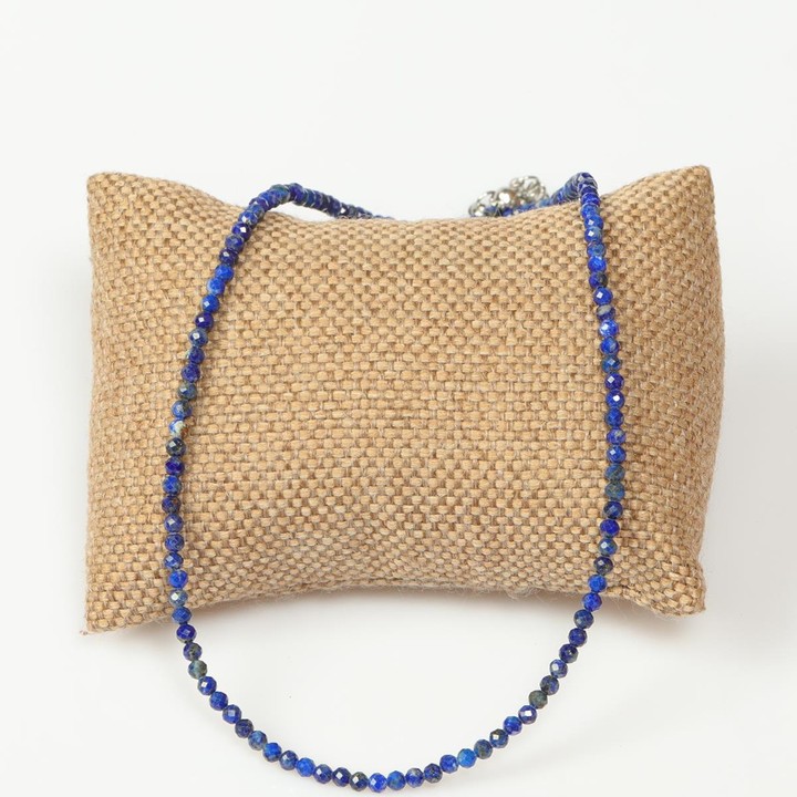 Lapis Lazuli Taşı Faset Kesim Kolye – 3 mm – Paslanmaz Çelik