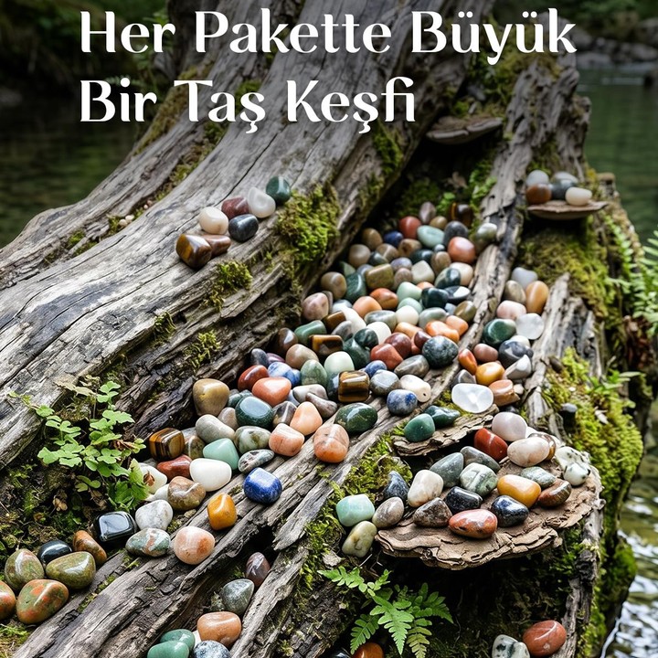 1000 Gr Karışık Doğal Taş Paketi – Yaklaşık 50 Adet Tımbıl Taş