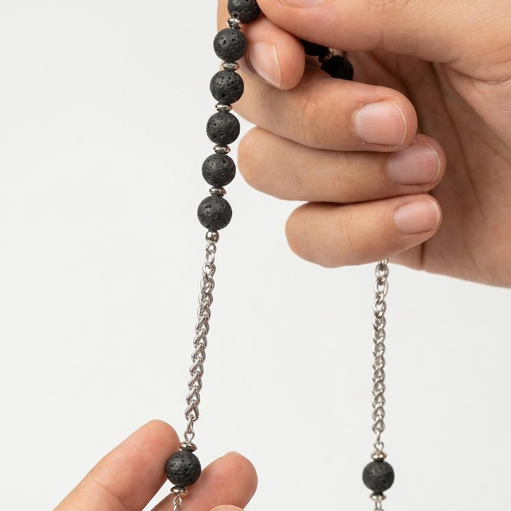 Lav Taşı Çelik Zaza Tesbih – 10 mm