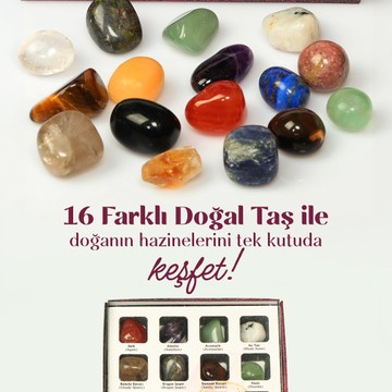 16’lı Doğal Taş Keşif Kutusu – Kutulu Koleksiyon Seti - 1