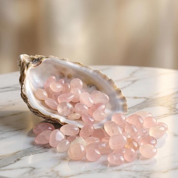 Pembe Kuvars Taşı Minik Tımbıl Kütle – 30 Gr Yaklaşık 10 Adet - 1