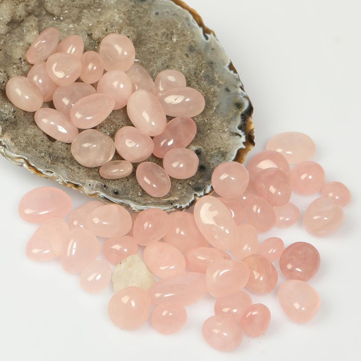 Pembe Kuvars Taşı Minik Tımbıl Kütle – 30 Gr Yaklaşık 10 Adet