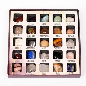 25'li Özel Doğal Taş Koleksiyon Kutusu - Enerji Taşları Seti