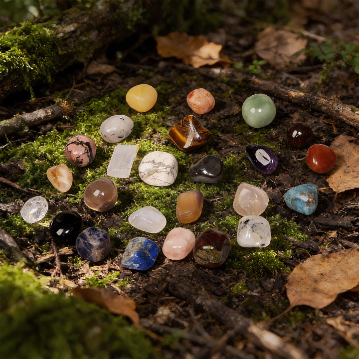 25'li Özel Doğal Taş Koleksiyon Kutusu - Enerji Taşları Seti