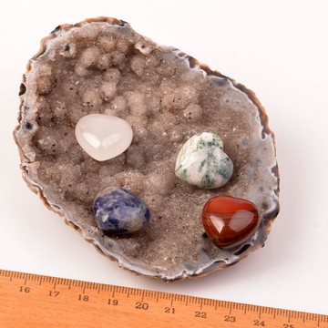 4 Adet Doğal Taş Kalp Kütle - Küçük Boy - 2