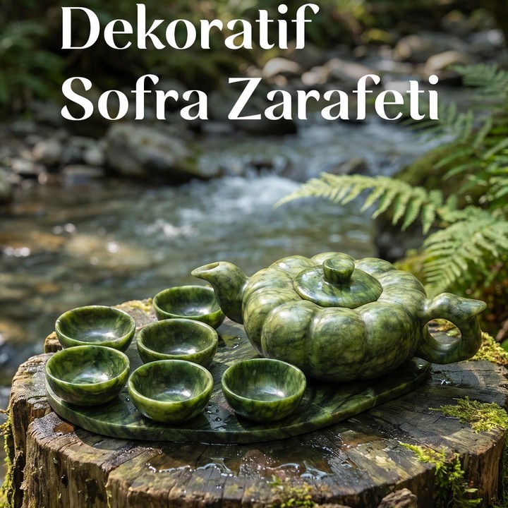 Serpantin Taşı Çay Seti