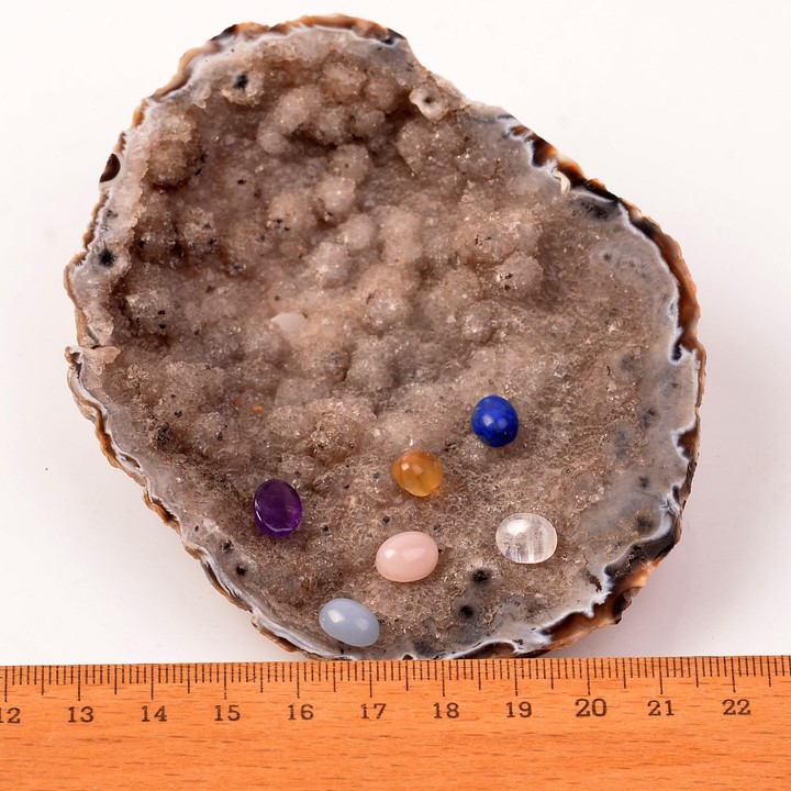 6 Adet Doğal Taş Kabaşon - 6*8 mm Yüzük ve Kolye Taşı