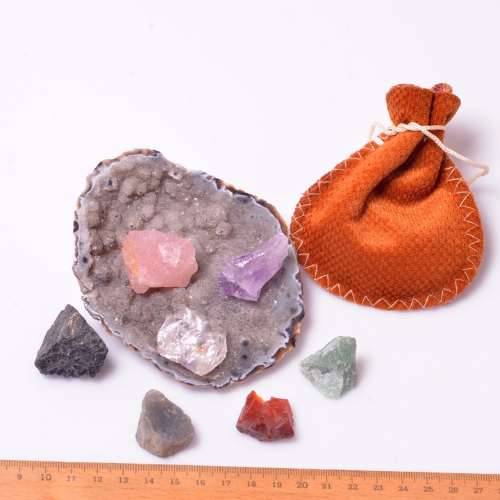 7 Adet Doğal Taş Ham Kütle - Çakra Taşları