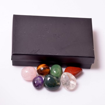 7 Adet Doğal Taş Tımbıl - Kutulu Çakra Set - 2