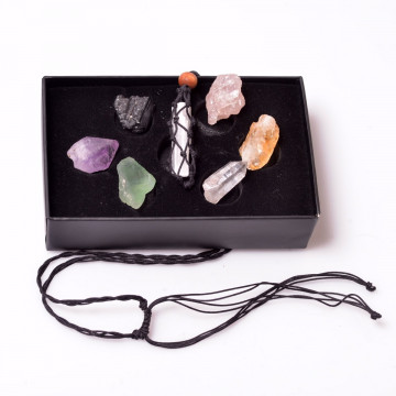 7 Adet Ham Doğal Taş Kütle - Her Gün Farklı Kolye - File Kolye Hediyeli - 2