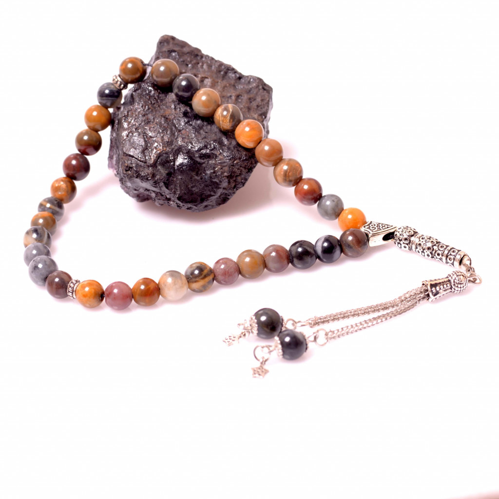 Ağaç Fosili Doğal Taş Tesbih ( 8 mm )