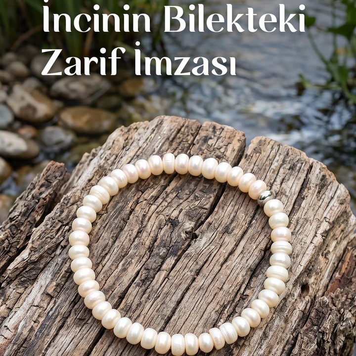 Rondel Kesim Gerçek İnci Bileklik – 4 x 7 mm