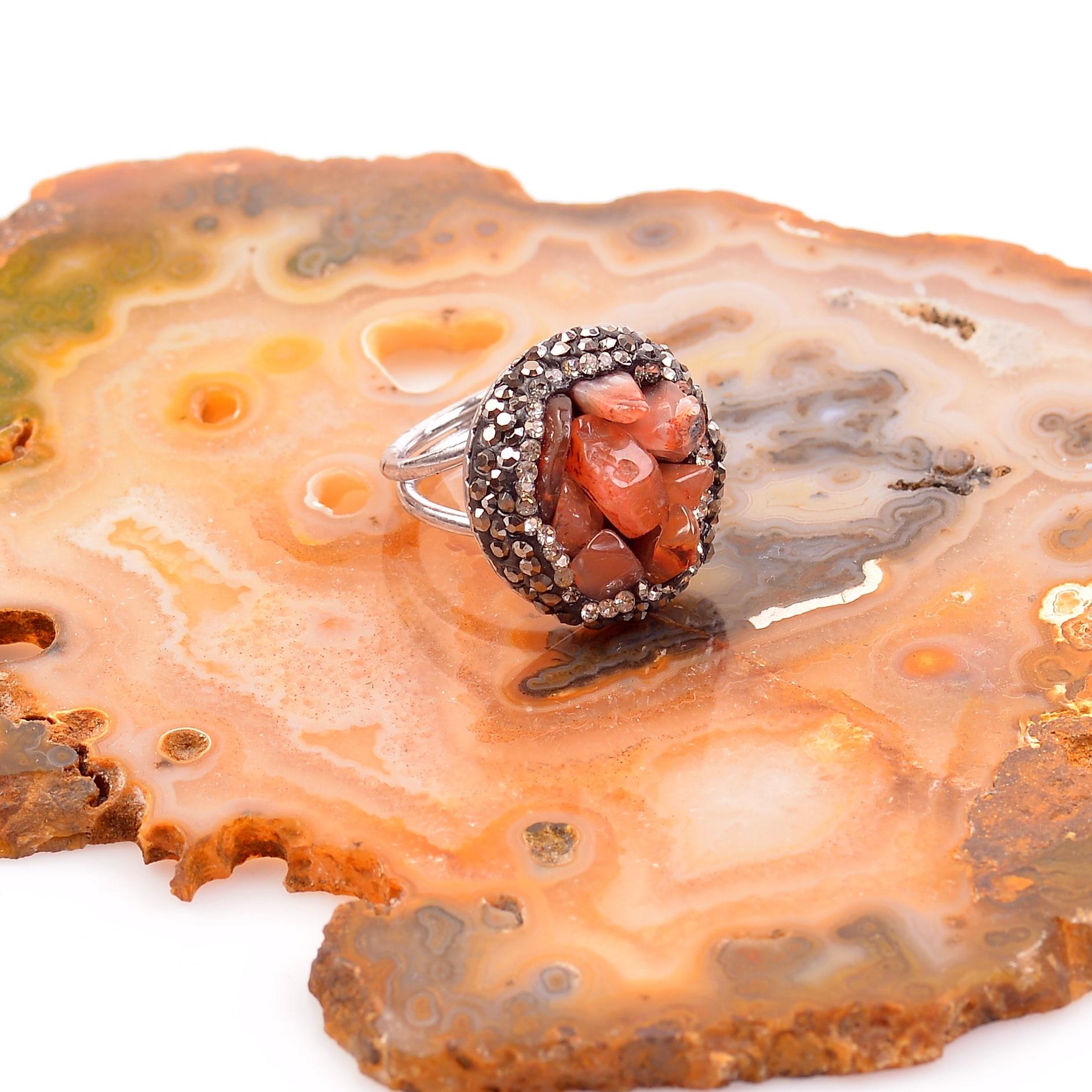 Agate Stone Adjustable Ring