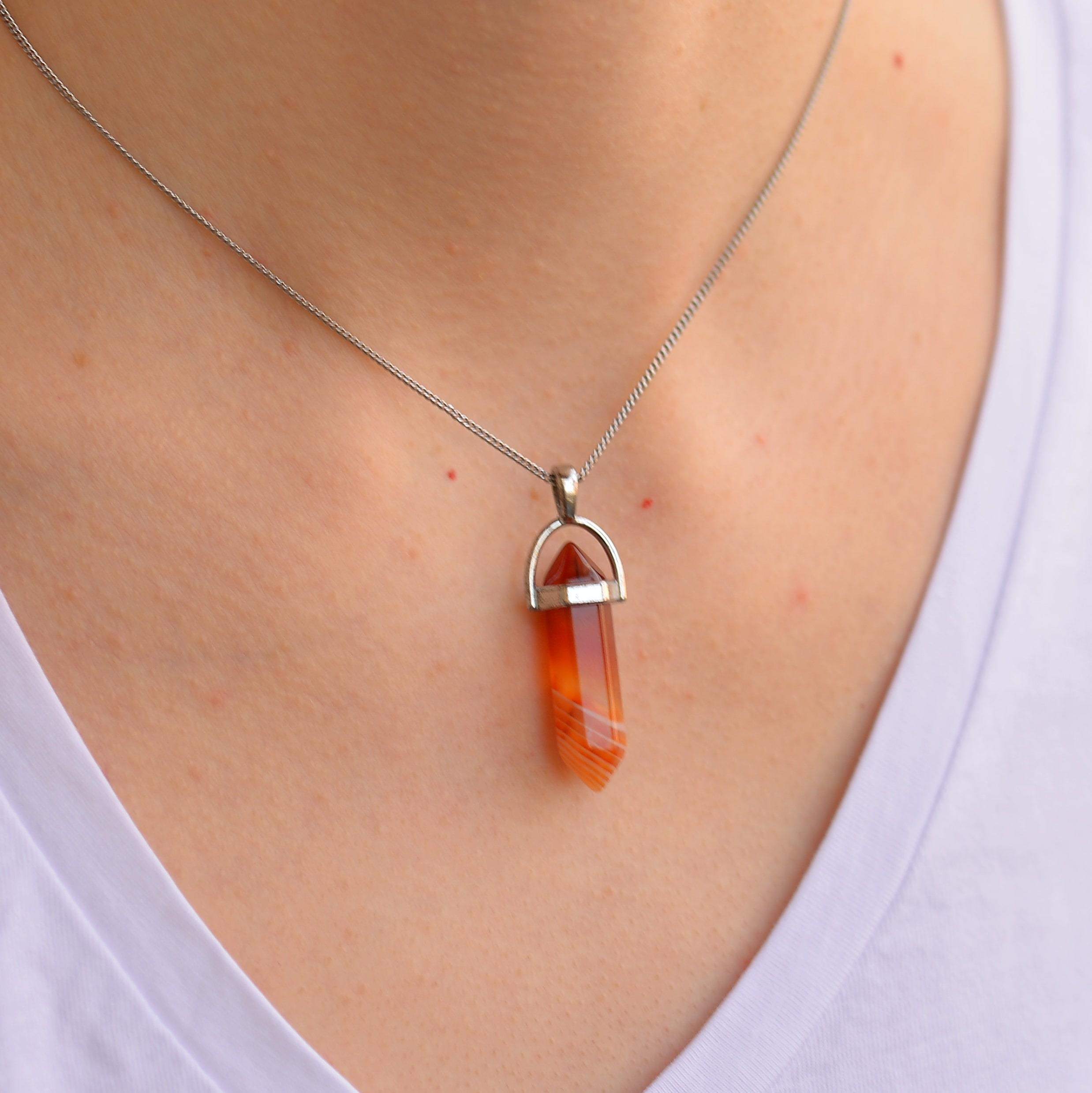 Agate Stone Pen Necklace