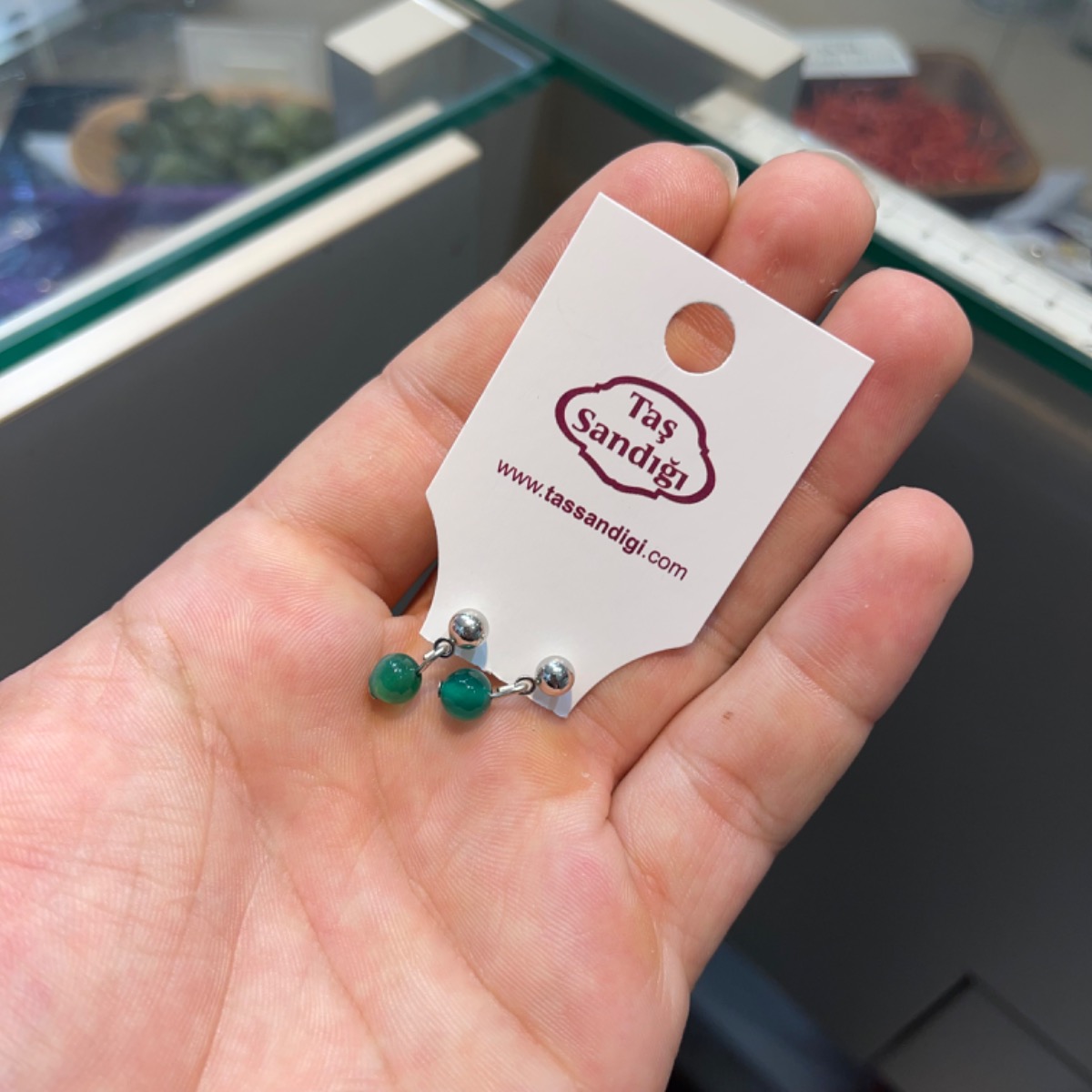 Akik Taşı Küpe - 6 mm