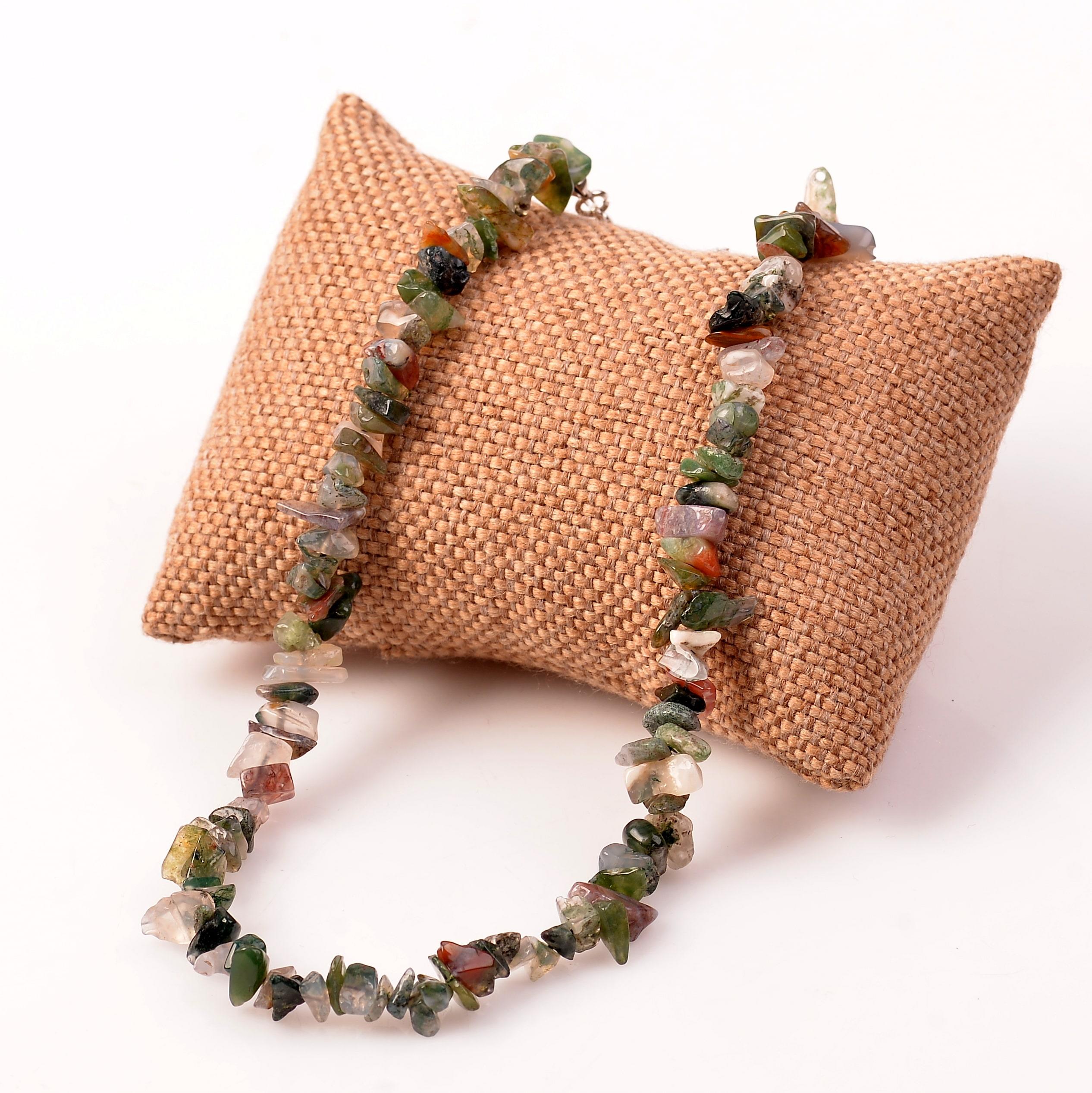Agate Stone Şekilsiz Necklace Hint Akiği