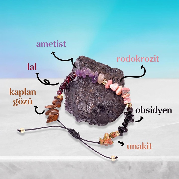 Akrep Burcu Doğal Taş Bileklik - Ayarlamalı