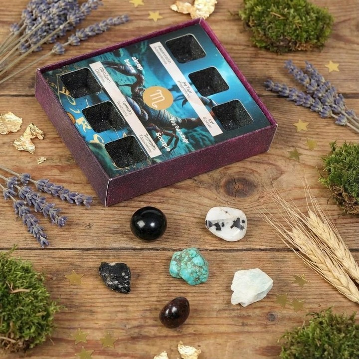 Akrep Burcu Doğal Taş Seti – Karton Kutulu - 1