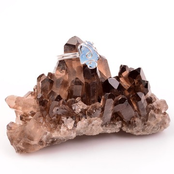 Akuamarin Taşı Ayarlamalı Yüzük - Ham Akuamarin - 2