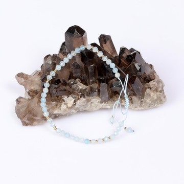 Akuamarin Taşı Bileklik – 3,5 mm Doğal Taş, Makrome Örgülü, Ayarlanabilir Unisex Model - 2