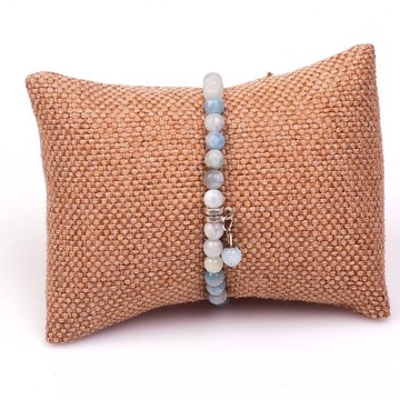 Akuamarin Taşı Bileklik ( 6 mm ) - Faset Kesim - - 2