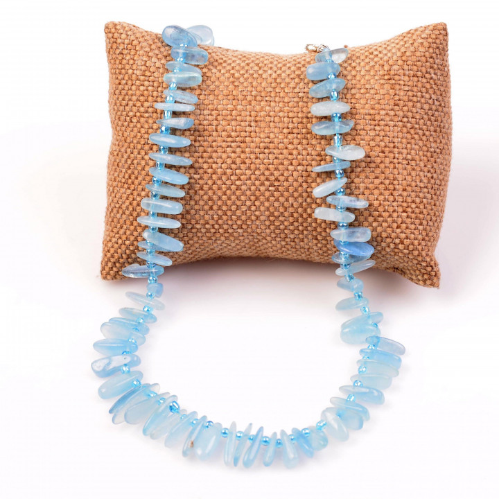 Akuamarin Taşı Gümüş Kolye