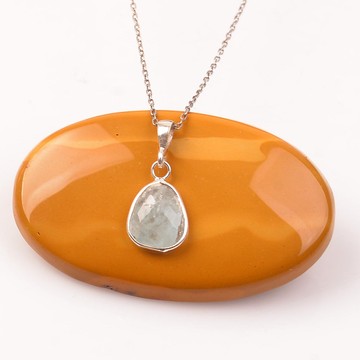 Akuamarin Taşı Gümüş Kolye - Küçük Boy - 2