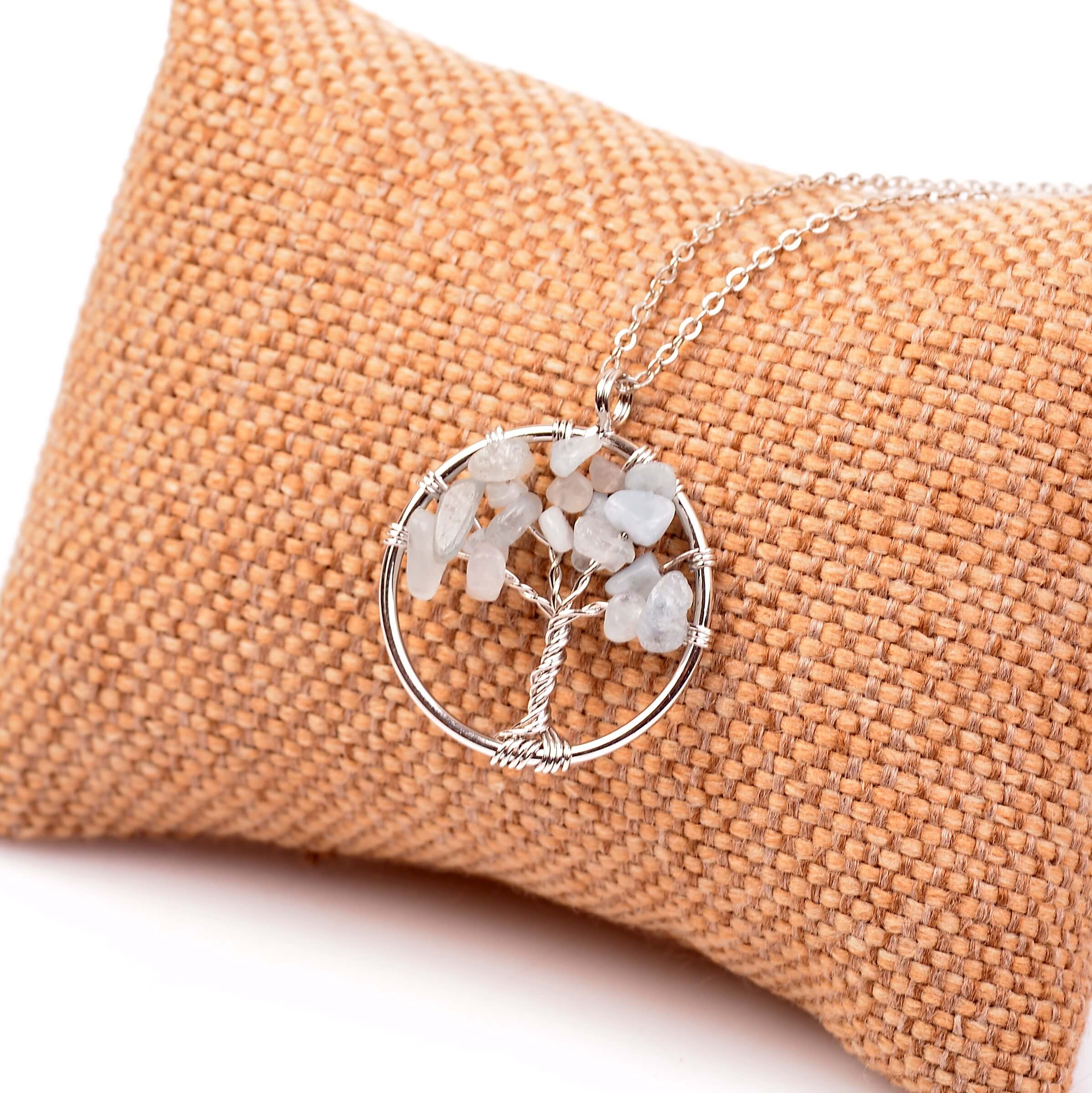 Akuamarin Stone Hayat Tree Necklace
