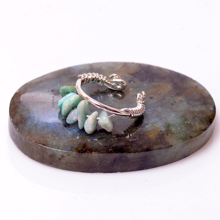 Amazonit Taşı Ayarlamalı Yüzük - Kırık Taş Amazonit - 1